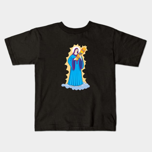 Saint holding a skateboard Kids T-Shirt by RFJ